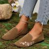 Women's Round Head Flat Embroidered Low Top Single Shoes Embroidery Shallow Four Seasons Lazy Peas Shoes