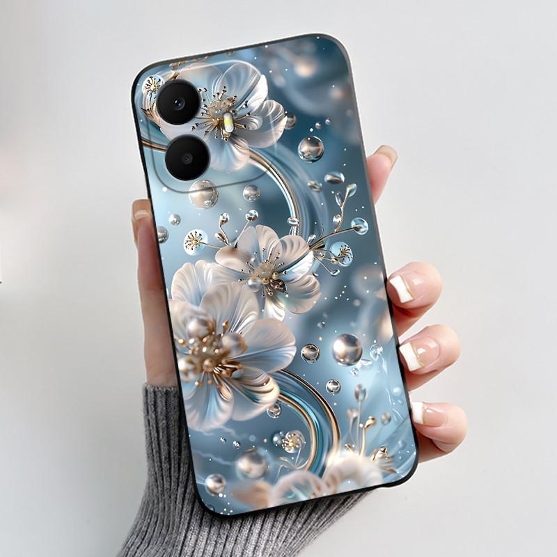 For TCL K70 4G 5G Case Luxury Fashion Butterfly Flower Black Soft Silicone Bumper Cover for TCL K70 Power T522A T522E Phone Case