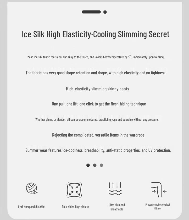 Lansha Women's Ice Silk High-Waist Cropped Leggings