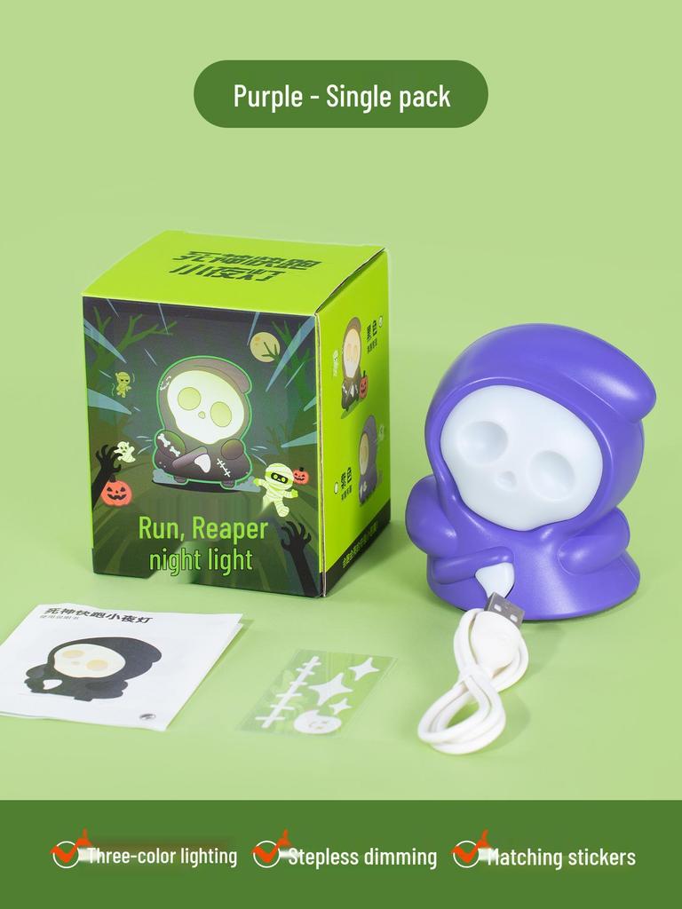 Halloween Ghost Night Light Toy: USB Rechargeable, Dimmable, Eye-Friendly