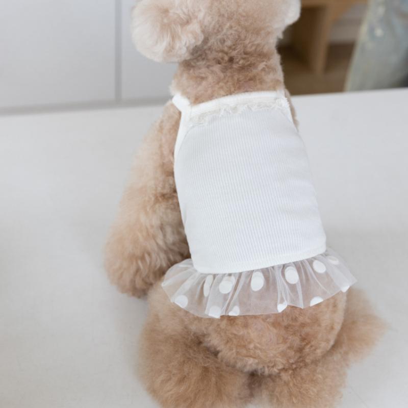 Pet Supplies Spring and Summer Comfortable Cool Polka Dot Suspenders Pet Cat and Dog Clothing Small Dog Pet Clothing