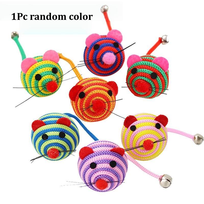 

Cute Mouse Cat Toys, Yarn Cat Ball with Bell Inside, Kitten Toys for Indoor Cats Kitty, Interactive Cat Nip Chew Toys for Pet