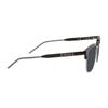 GUCCI Half Frame Marbled Label Silver Temple Sunglasses Black Unisex