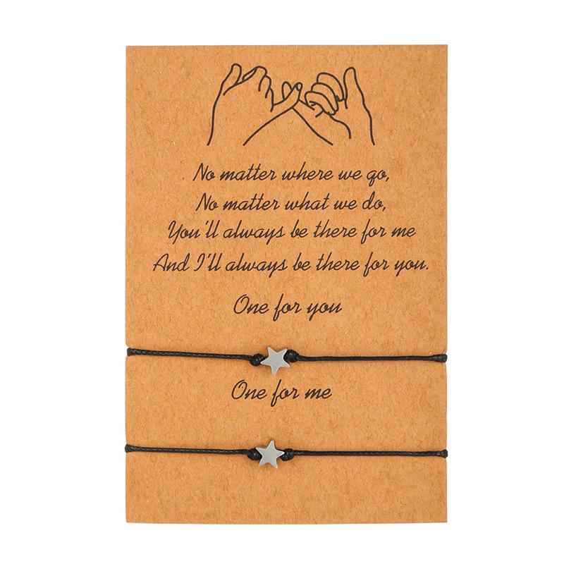 Adjustable Handmade Titanium Steel Heart Bracelets for Couples