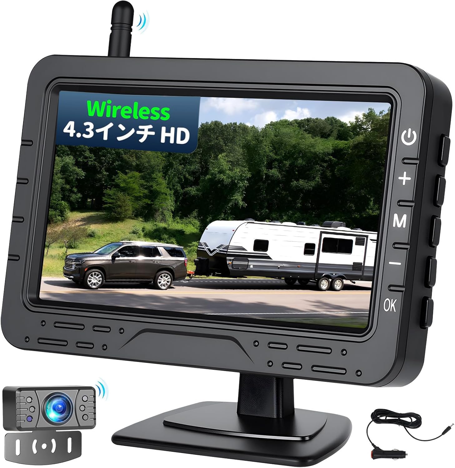 

Auometo HD Wireless Backup Camera Monitor Ultra Night Compatible with Rear and Front Wide DIY Image Switching Parking Assist Compatible with 12V чёрный