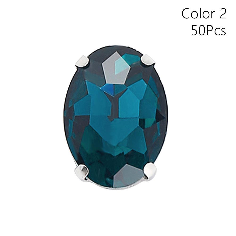 50Pcs/Pack With Silver Claw Glitter Sewing Rhinestones Sew On Diamond Beads Ornament  For Needlework