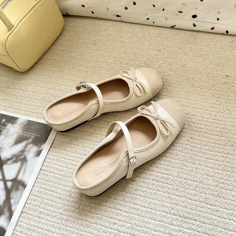 

Inner height-increasing women s shoes color matching bow thick heel bag head slippers 2025 summer new fairy wind word with sandals 39 бежевый