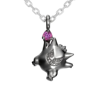 Colier Pokemon Gengar argintiu unisex accesoriu popular bijuterii cadou cadou [U-Treasure] (Black ver.) Barbati Femei