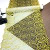 1m X 23cm Embroidery Net Lace, Golden Corded Floral Embroidery Mesh Fabric Lace for Dress, Lingerie, Bra, Underwear, Garment, DIY Sewing