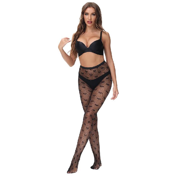 

Black stockings, spring/summer thin stockings with heart pattern, leggings, hollow lace socks3093 One-size-fits-all, simple чёрный
