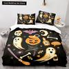 Halloween Boo King Queen Duvet Cover Cartoon Eyes Bedding Set for Kids Teens Adults Little Monster Ghost Polyester Quilt Cover