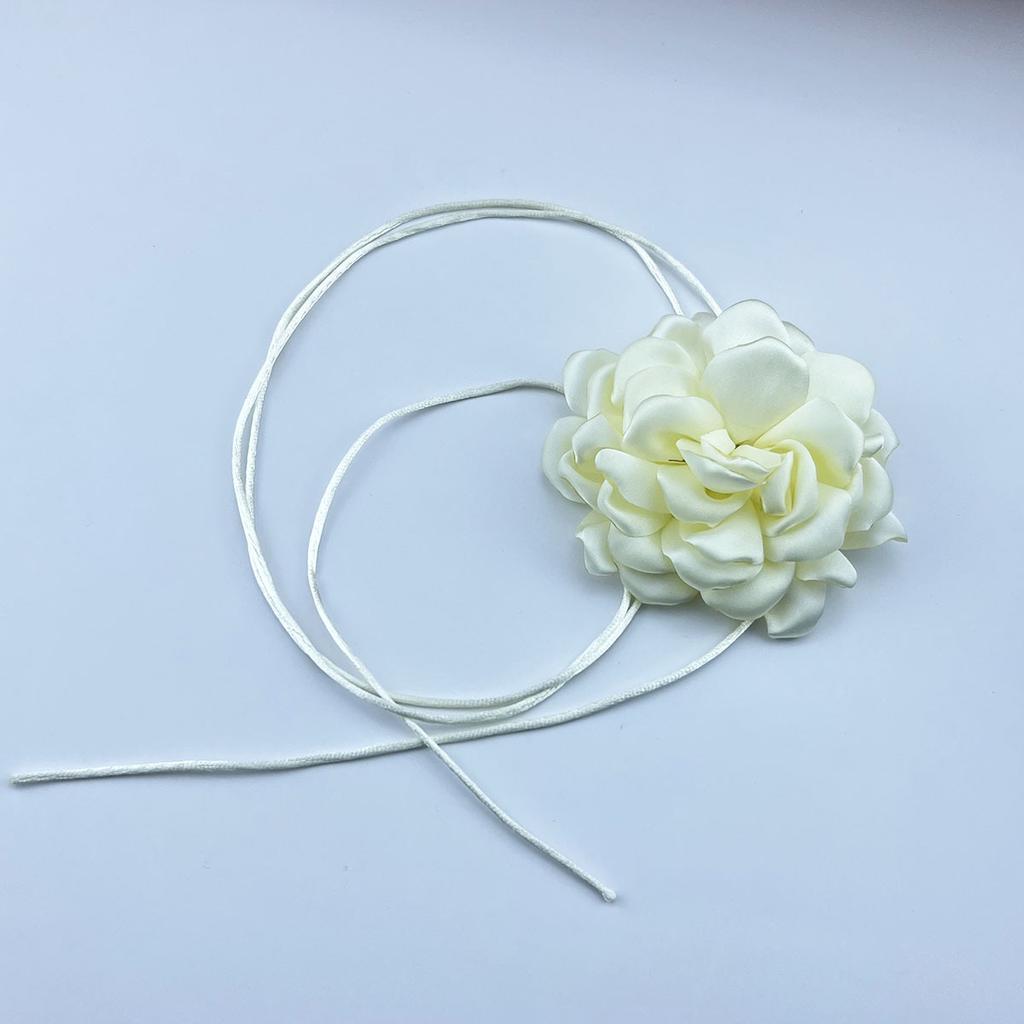 10Cm Satin Rose Necklace Three-Dimensional Adjustable Strap Waist Chain Necklace Dual-Use Jewelry