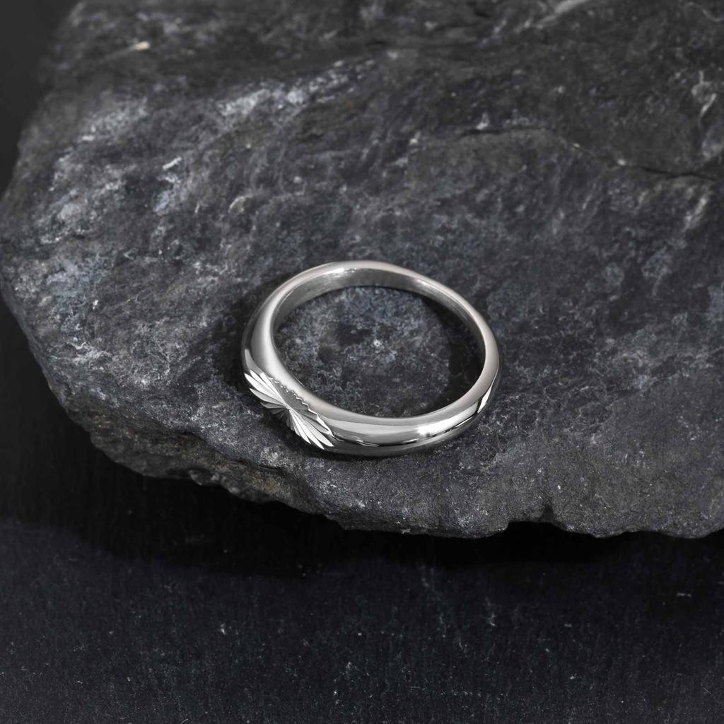 Fashion Stainless Steel Minimalist Signet Ring for Men, Geometric Jewelry Father's Gift