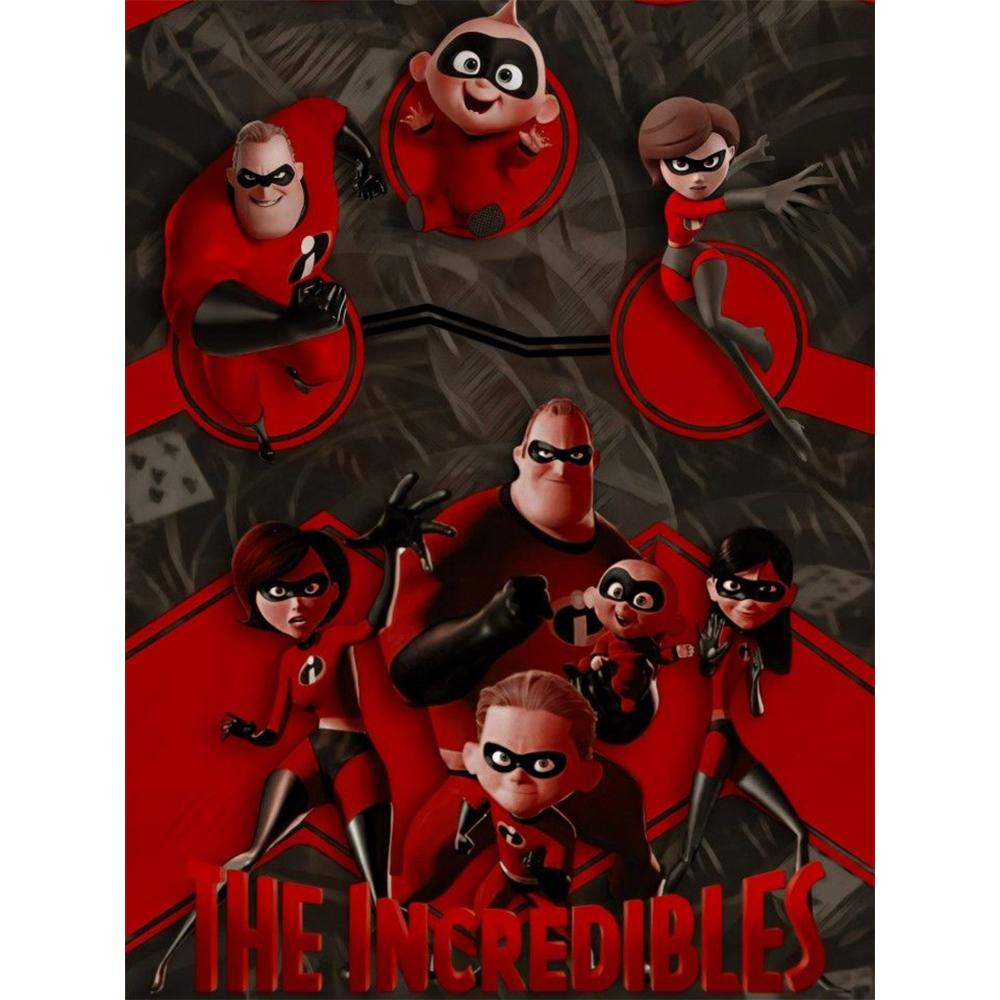 

Disney Diamond Painting The Incredibles Family Group Poster Cute Cartoon Cross Stitch Set Creative Sewing Mosaic 5D DIY Home Decor Round 20x30cm