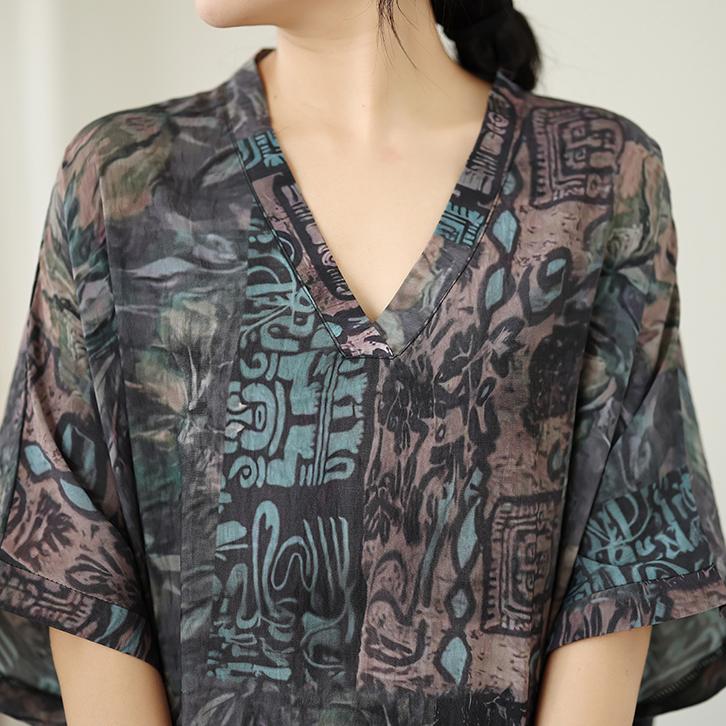 DIMANAF New 2026 Women Plus Size Spring Summer Beach Long Dress Loose Oversize Maxi Floral Print Vintage