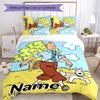 Juego de Ropa de Cama de 3 Piezas con Nombre Personalizado Las Aventuras de Tintín Cierre de Funda Nórdica Incluye 1 Funda Nórdica y 2 Fundas de Almohada para Todas las Estaciones Decoración de Dormitorio