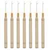 12Pcs Alloy Pulling Hook Wooden Handle Feathers Extensions Silicone Link Rings  Beading Link Rings