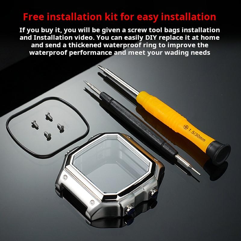 Ae1200 Fashion Accessories For Casio Case Kit Modified Metal AE-1200 Ae-1300 Bezel Glass Strap Ring Stainless Steel Watch Band