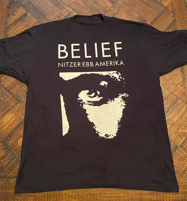 Коллекция Nitzer Ebb Группа Belief Тяжелый Хлопок Черный S-5XL Футболка EN758 Унисекс Футболка XXXL