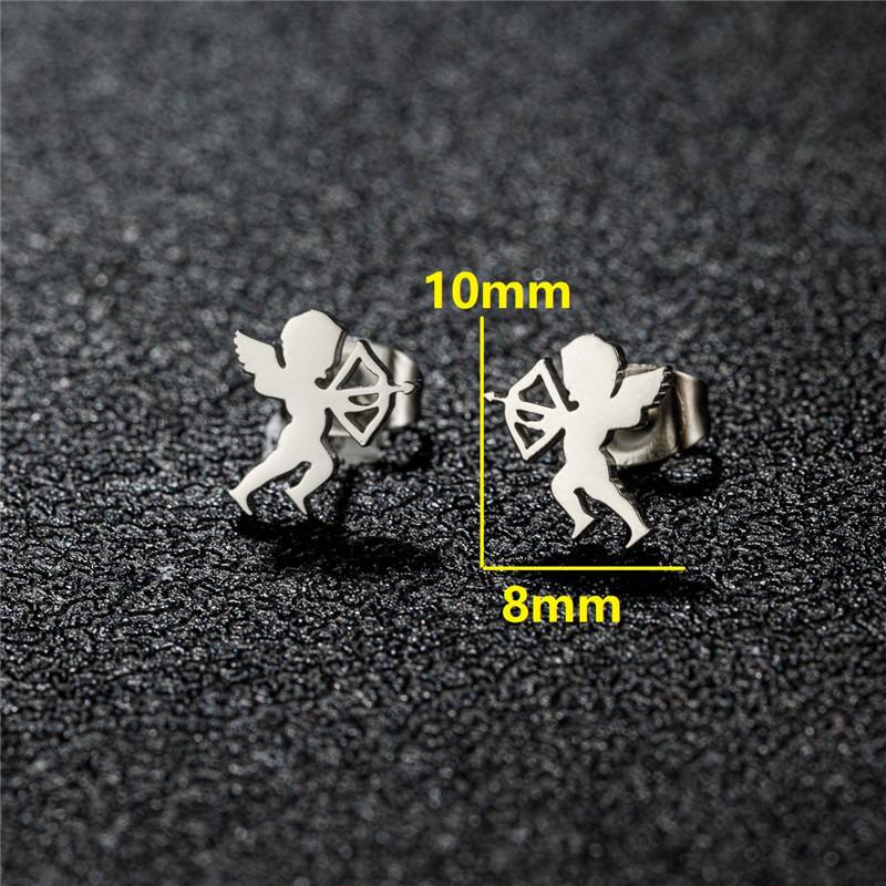 Minimalist Cute Animal Earings Jewelry Small Penguin Fish Swallow Stud Earrings for Women U Shaped Earing Oorbellen