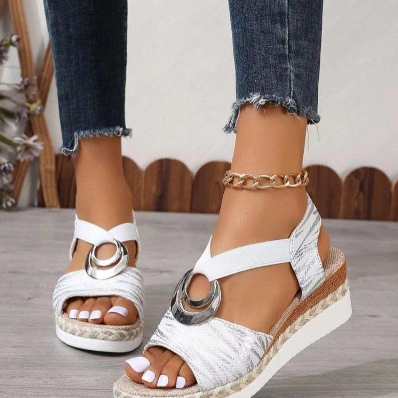 Large-sized Women's Shoes Sandals Wedge Heels Light Soles Fish-mouth Sandals