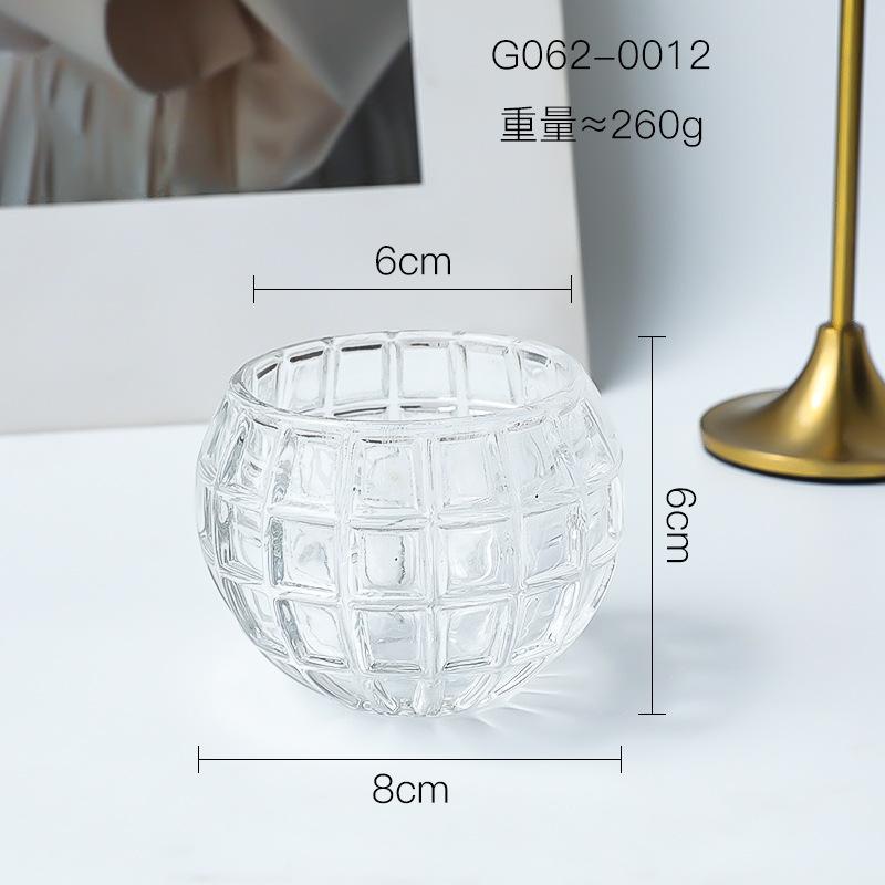 Sferyczny Szklany Kryształowy Świecznik Przezroczysta Tekstura Niełatwo Razi Ręce Bar Kolacja przy Świecach Dekoracje Domowe Ozdoby