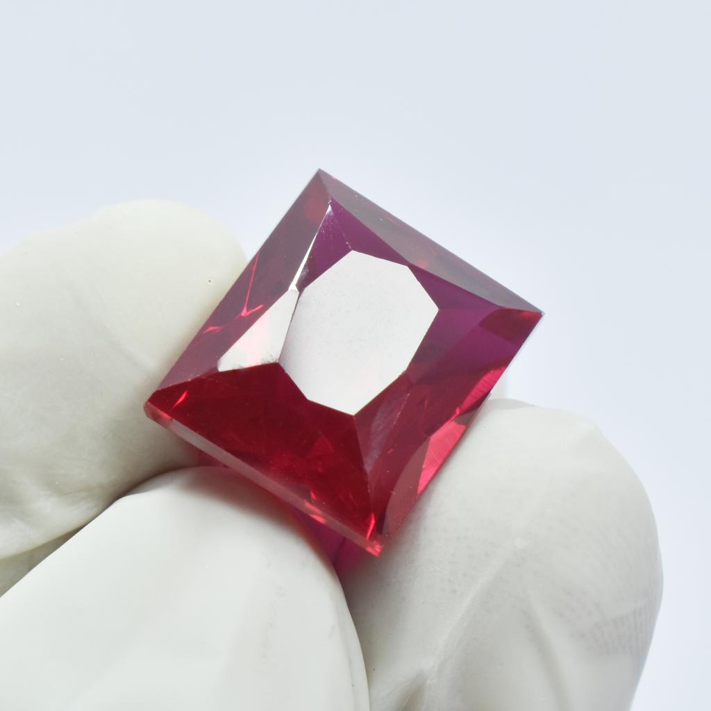 Natural 15.50 Ct RED Brilliant Ruby Rare Emerald Shape CERTIFIED Loose Gemstone.