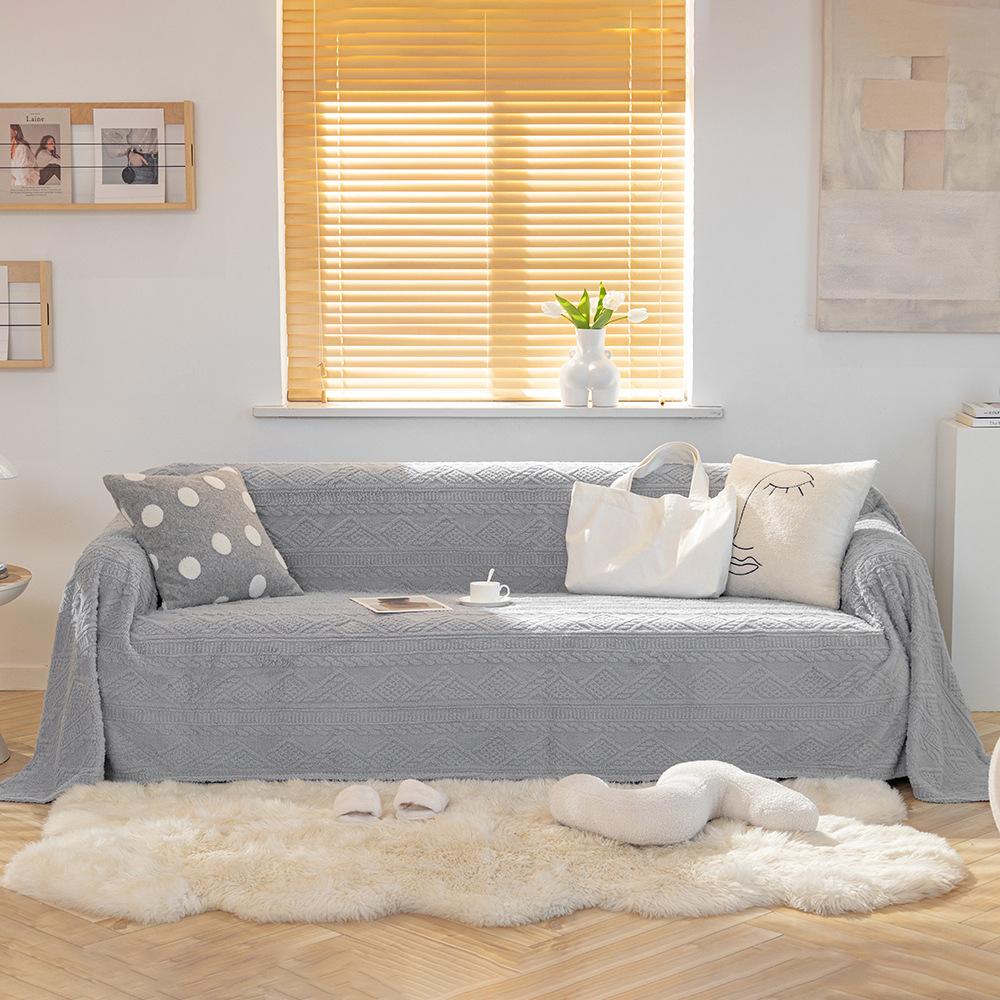 

Осень и Зима Плюшевый Трехмерный Жаккардовый Шу Хлопковый Бархат Диванное Полотенце Двусторонний Плюшевый Xinyu Однотонный Простой Чехол для Дивана Ткань 180*130cm
