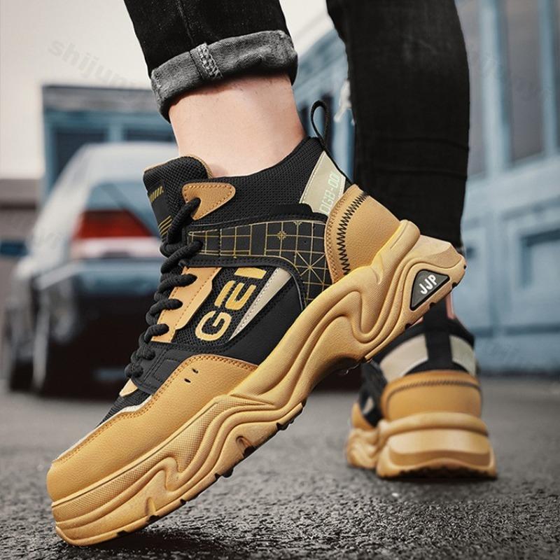 Fashion 2025 Autumn Men's High Top Fashion Versatile Thick Sole Short Boots British Style Comfortable Non Slip Casual Chunky Ankle Boots