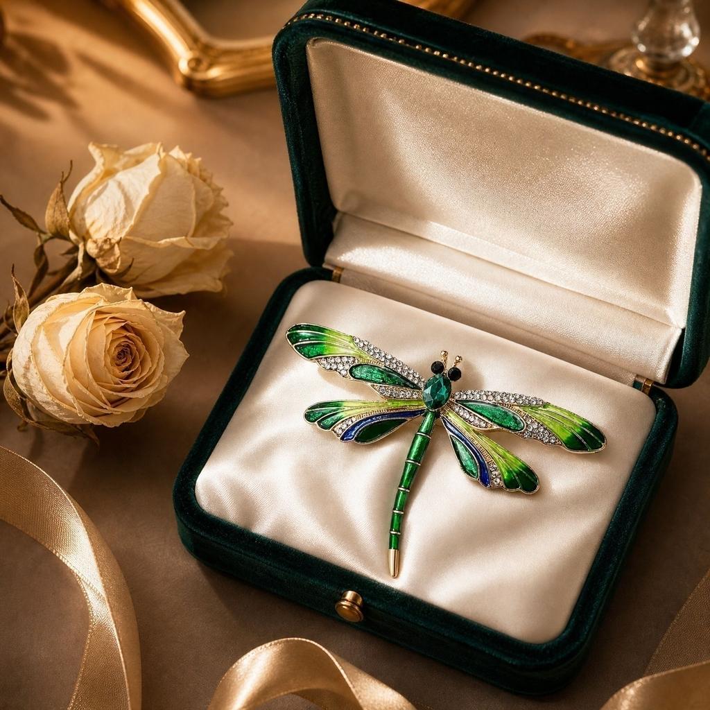 Elegant Enamel Dragonfly Brooch Pin Insect Jewelry Accessory for Winter Coat Jacket Lapel Decoration Stylish Metal Craft