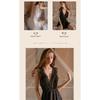 Xianyi Autumn and Winter Sexy Underwear Lace Princess Style Pajamas Women's Deep V Backless Satin Pajamas Loungewear Set 432