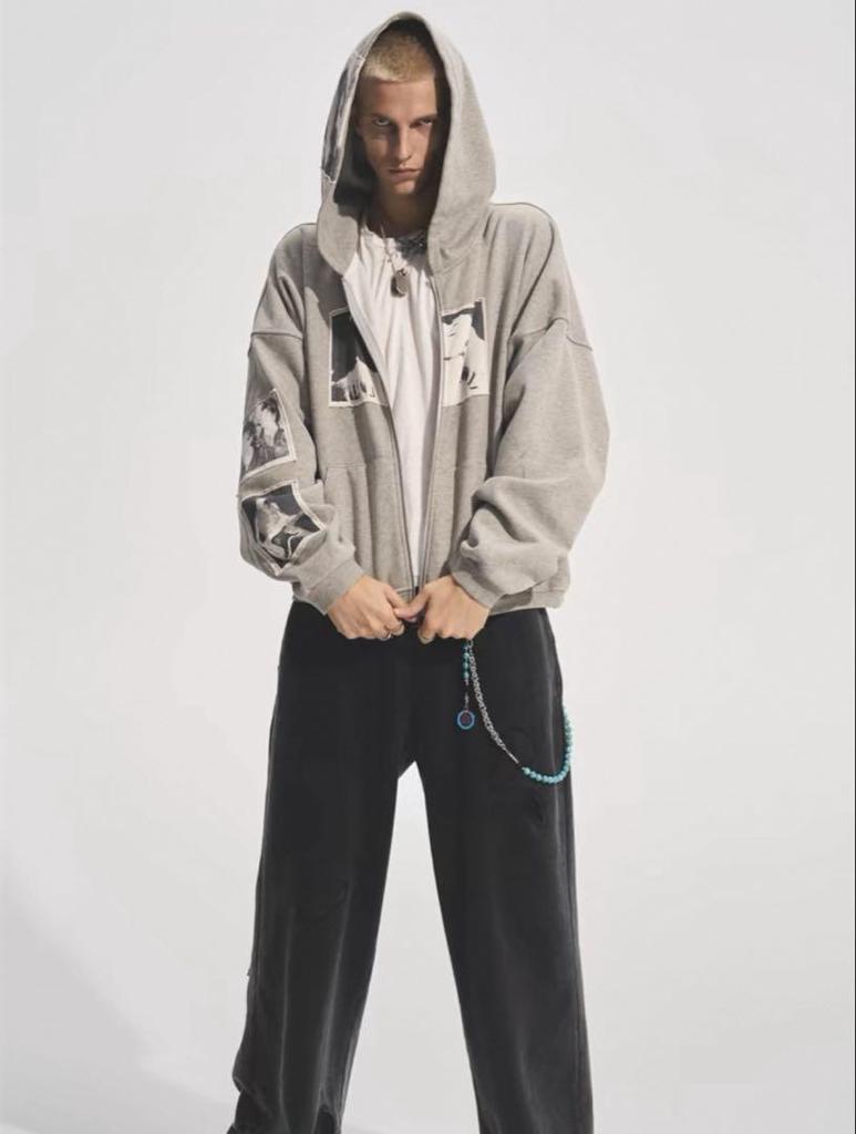 [USED] bastardPUNK PRINT APPLIQUE HOODIE Worn by Niki