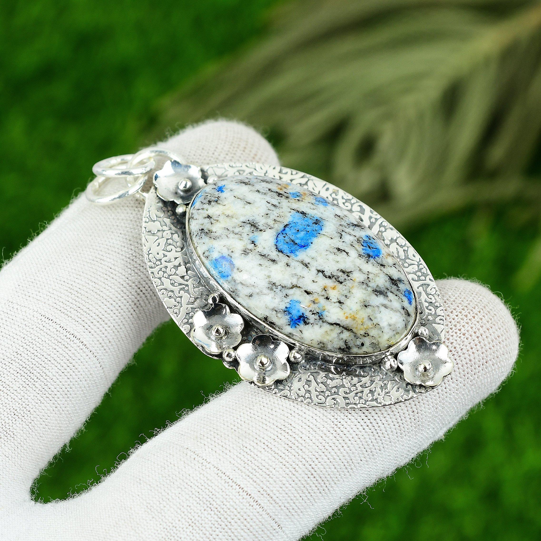 

Birthday Gift For Her Natural K2 Jasper Gemstone Pendant 925 Sterling Silver