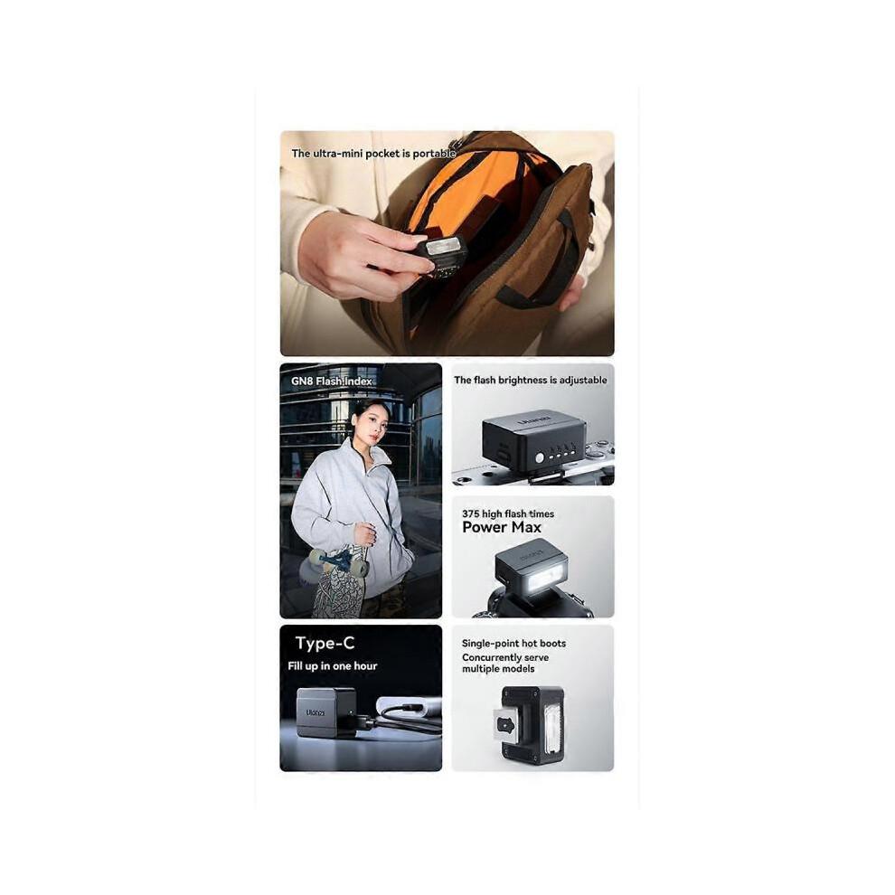 SL01 Kamera-Blitzlicht 4-stufige Einstellung SpeedLite GN8 6500K