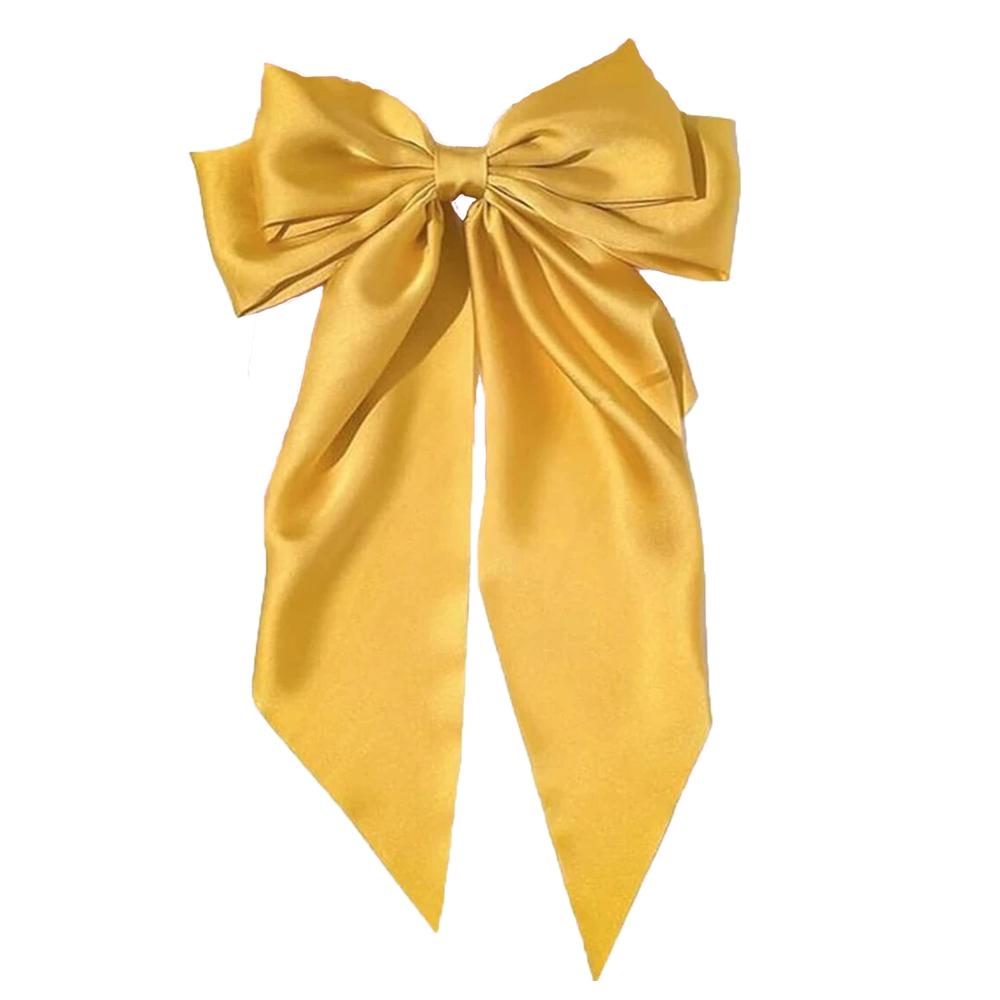 1/2pcs Bow Ribbon Hair Clip Fashion Simple Solid Satin Spring Clip Hair Pin Elegant Retro Headband Clips Girls Hair Accessories