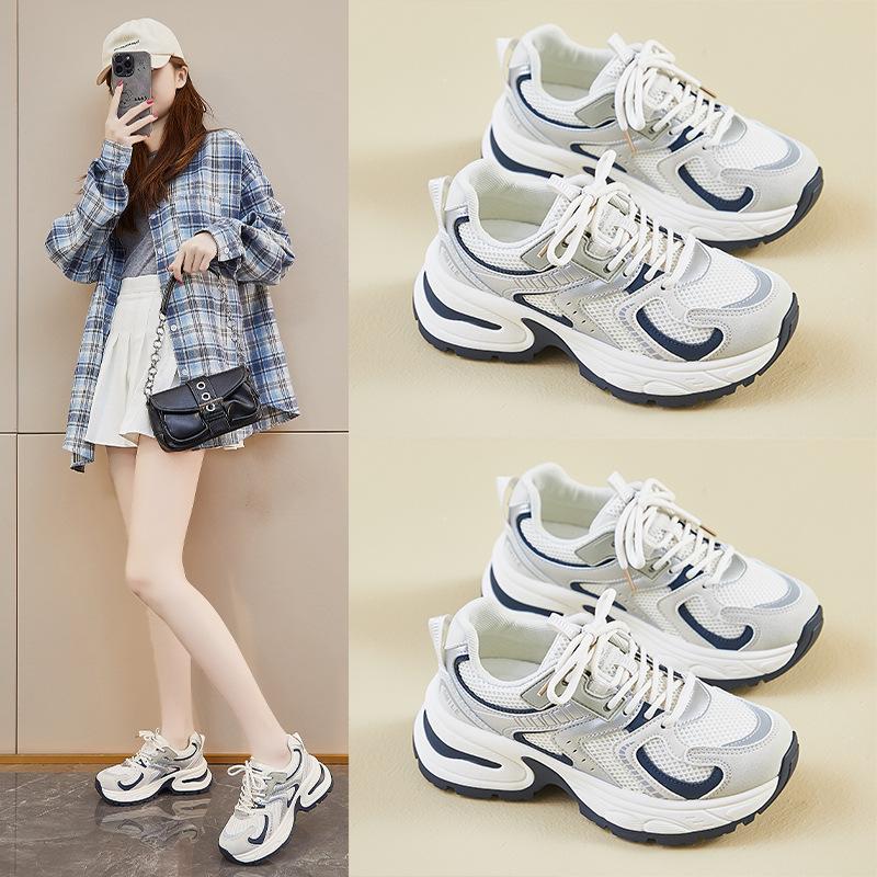 Ins Korean Version of the New Dad Shoes for Women's Spring Students Sports Running Casual Thick Soles To Increase Height Street Shot F2419