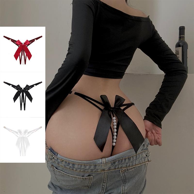 T Panties Female Underwear Lace Seamless Thongs Women's Pants Sexy Pearl G-String Erotic Panties