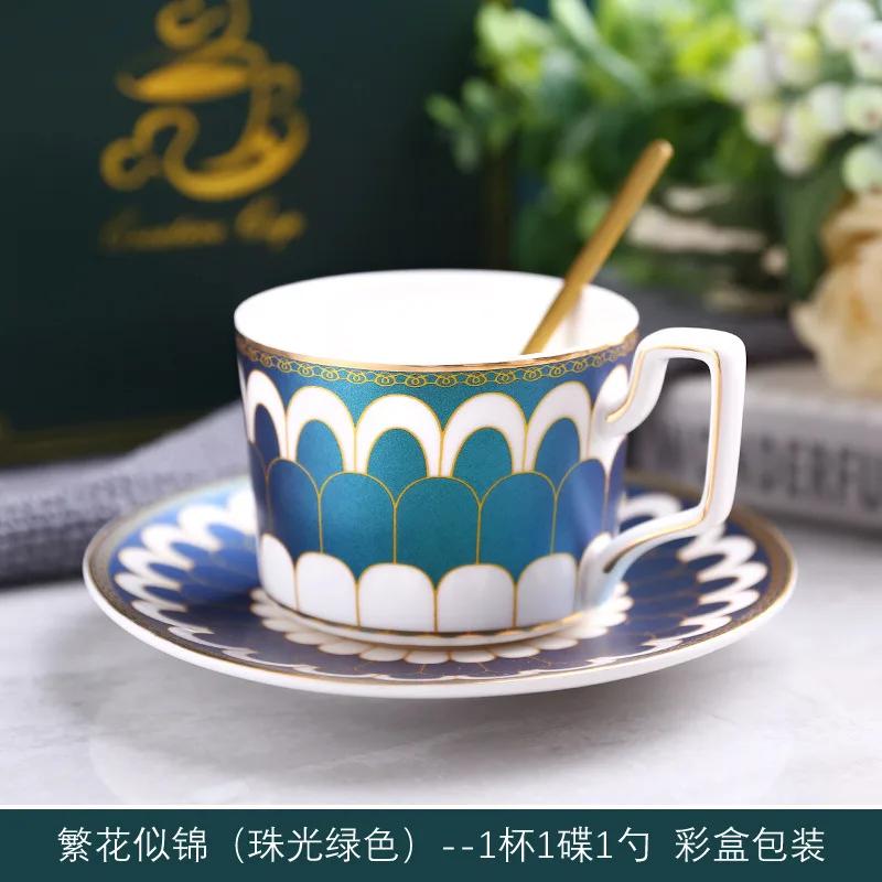 Geometric Striped Porcelain Coffee Cup with Saucer Luxury Gold Plated 200ml Mug Home Exquisite Dessert Tea Cup Home Decoration