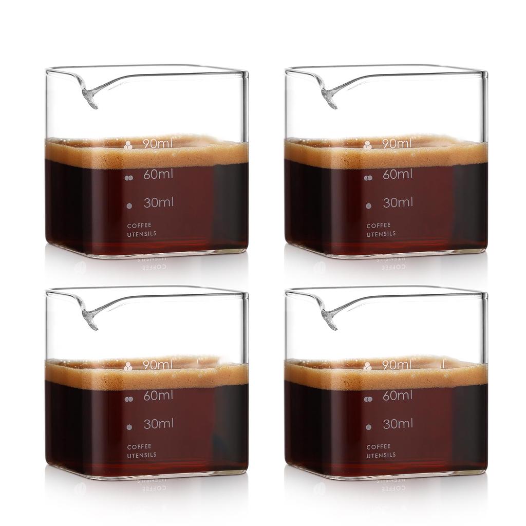 90/120ml Transparent Glass Mug Small Milk Cup With Scale Coffee Cup Measuring Mini Espresso Cup Baking Tools Home Glassware