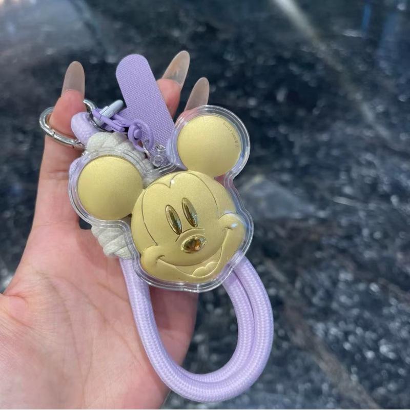 Mickey Mouse 20mg Pure Gold Keychain Pendant - Creative Cartoon Design for Phone or Car
