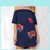 Elegant Floral Embroidered Off Shoulder Dress With Stylish One Shoulder Design