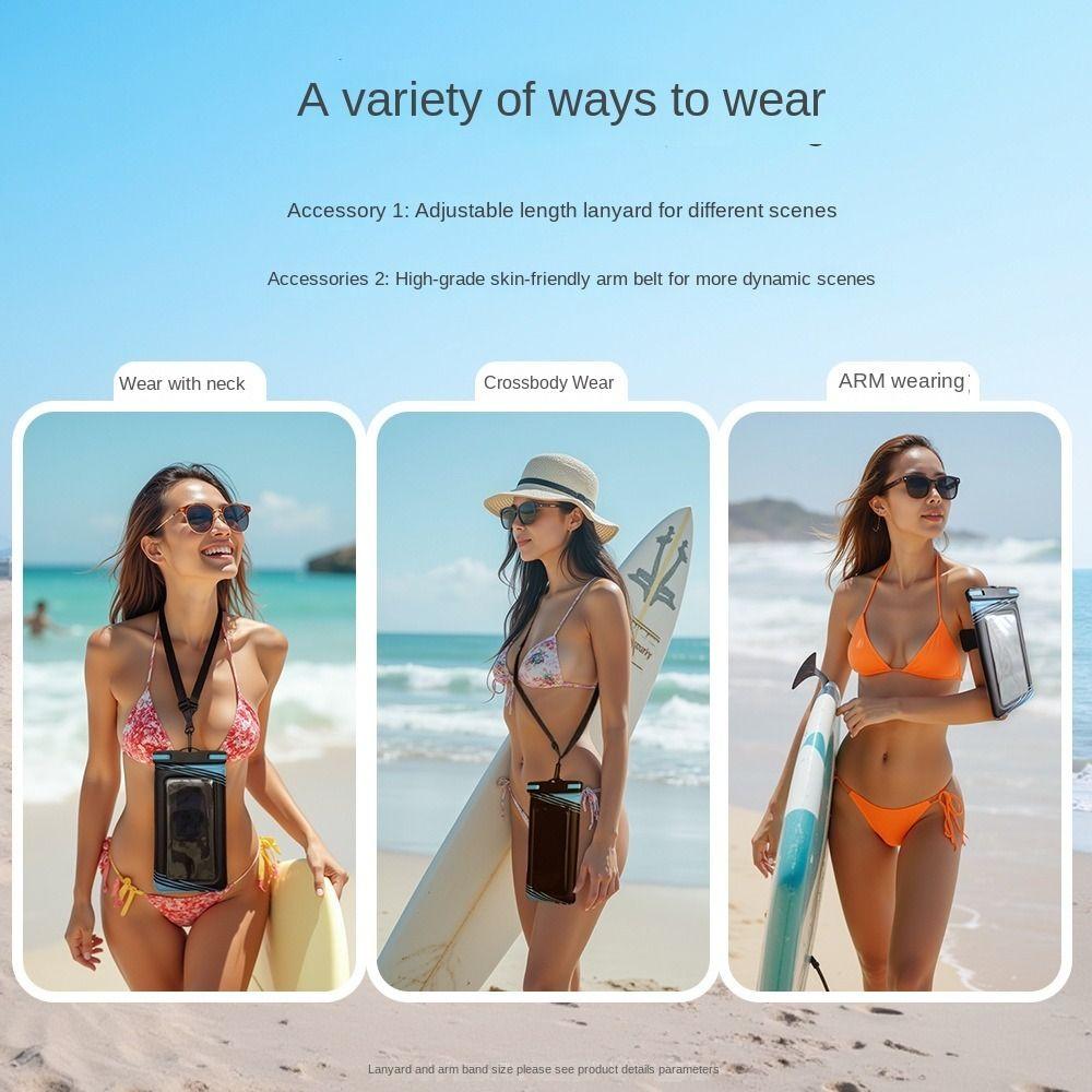 IPX8 Waterproof Mobile Phone Waterproof Bag Transparent Underwater Dry Bag  Outdoor Sports