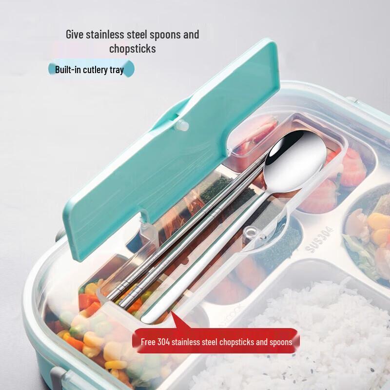Minimalistische 5-Fächer-Lunchbox aus 304 Edelstahl