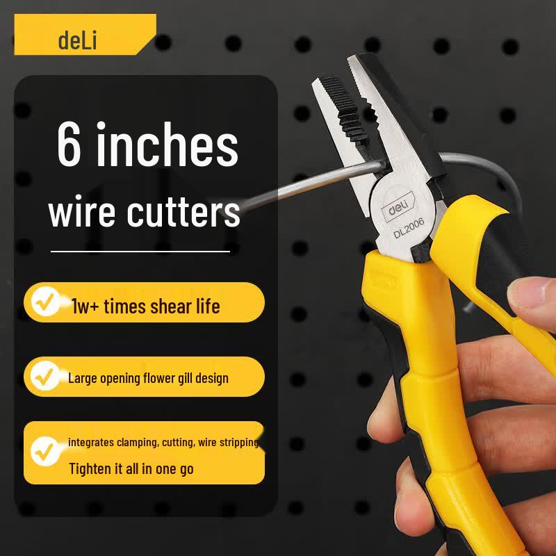 Deli 3-Piece Pliers Set with Rubber Handles