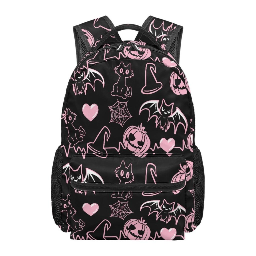 Full Print School Bag Student Cute Halloween Backpack School Commute Large Capacity Backpack