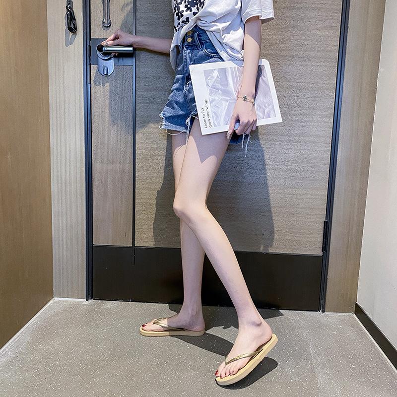 Cute Flip-flops Women's Summer Fashion Outer Wear New Student Non-slip Bathroom Pinch Feet Beach Seaside Cool Slippers New