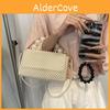 Lady Handcrafted Crossbody Bag With Pearl Detailing For Trendy Outings