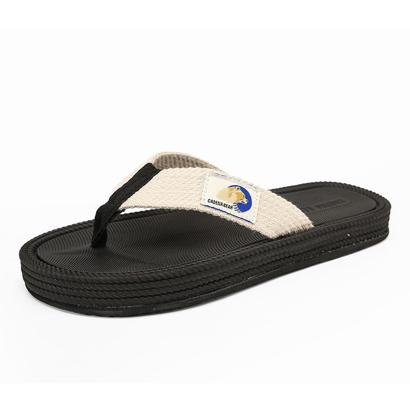 Summer Men's Flip-flops Webbing Pinch Feet Men's Outdoor Non-slip Wear-resistant Thick-bottomed Cool Slippers for Durable Wear