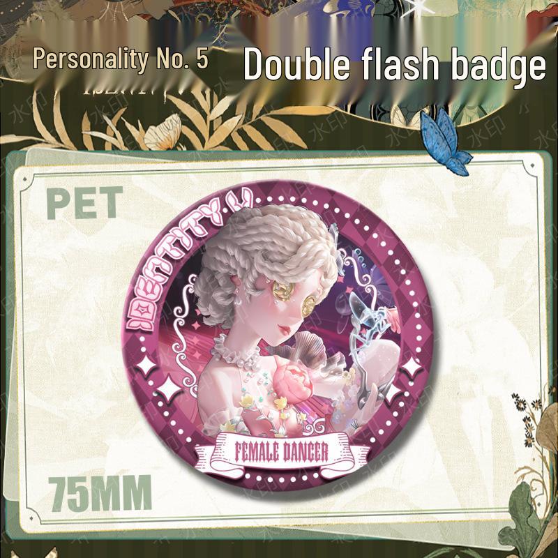 Набор двойных значков Identity V: Доктор, Паук, Се Биань, Писатель, Рыцарь. 75mm Double Flash Badge