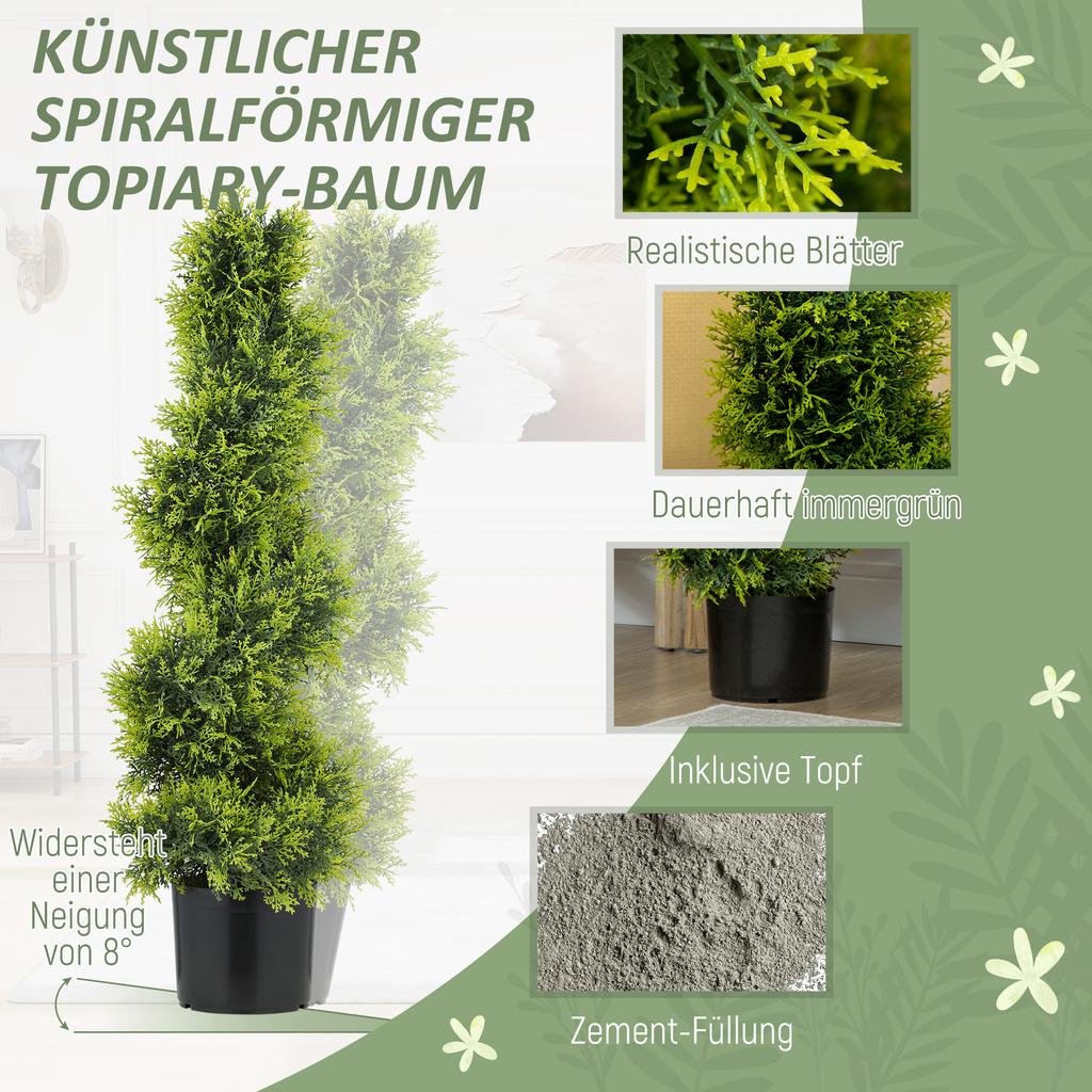 Artificial cypress 90cm artificial plant in spiral shape, plastic artificial plants in pot, modern decoration